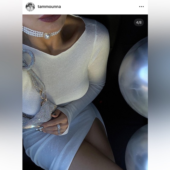 LONG SLEEVE DRESS - WHITE - Picture 3 of 8